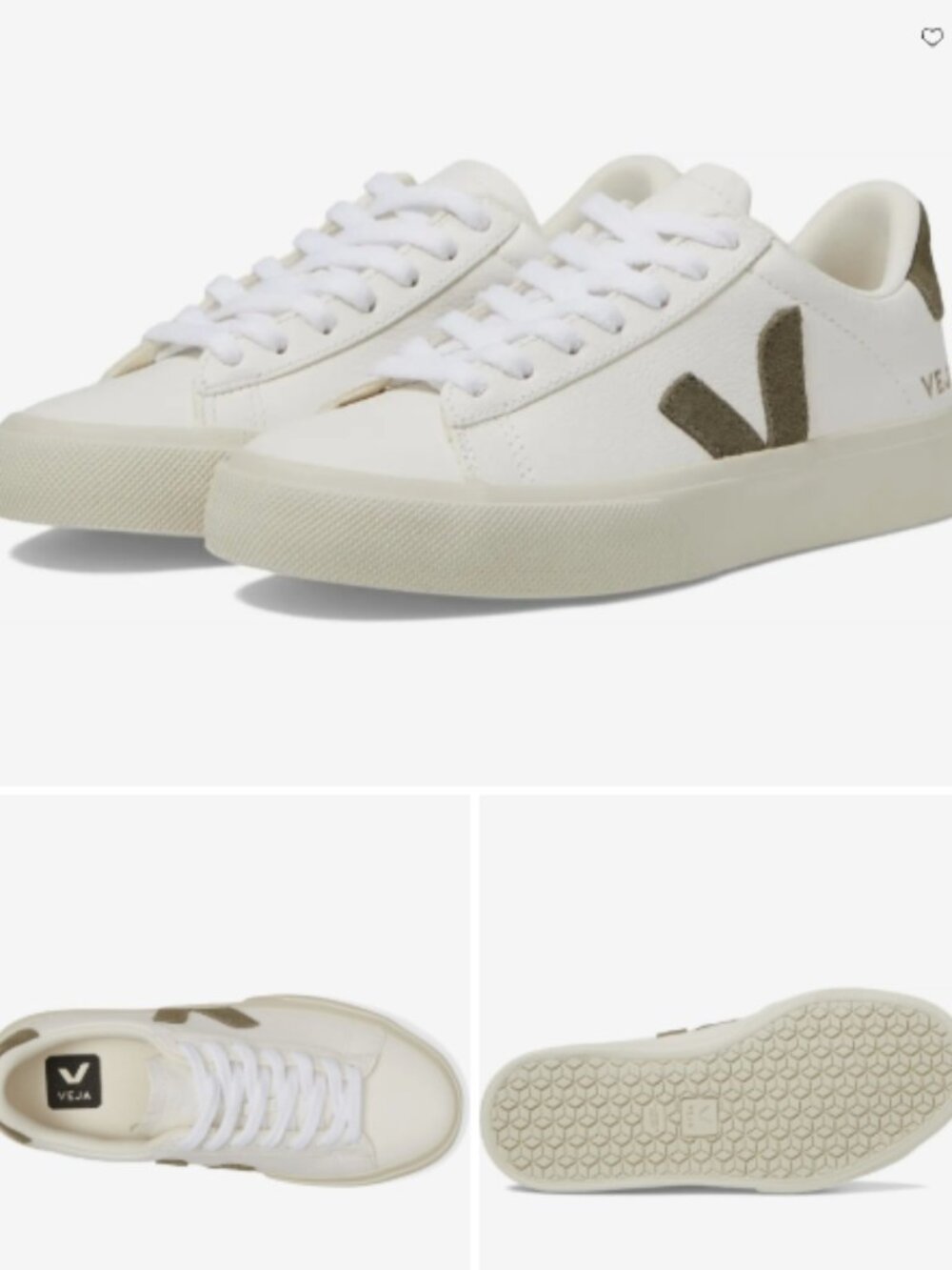 Veja Campo Chrome Free (Extra White/Khaki) (W38.5 / 7.5)
